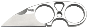 S.O.G SOGJB01KCP Snarl  2.30" Fixed Plain Sheepsfoot Satin 9Cr18MoV SS Blade/ Silver Stainless Steel Handle