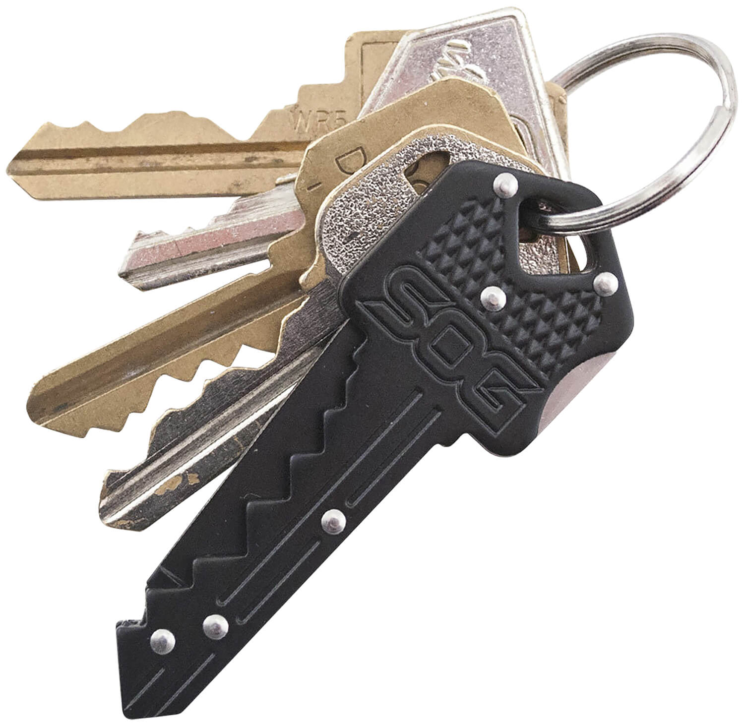 S.O.G SOGKEY101 Key 1.50" Folding Plain Drop Point Black Hardcased 5Cr13MoV SS Blade/Black Stainless Steel Handle - Image 3