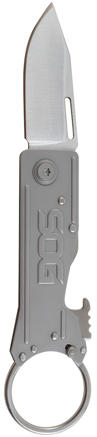 S.O.G SOGKT1001CP KeyTron 1.80" Folding Plain Clip Point Grey 5Cr13MoV SS Blade/ Grey Stainless Steel Handle - Image 2