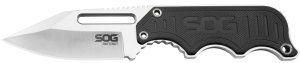 S.O.G SOGNB1012CP Instinct  2.30" Fixed Clip Point Plain Satin Polished 5Cr15MoV SS Blade Black/Silver G10/SS Handle Includes Sheath