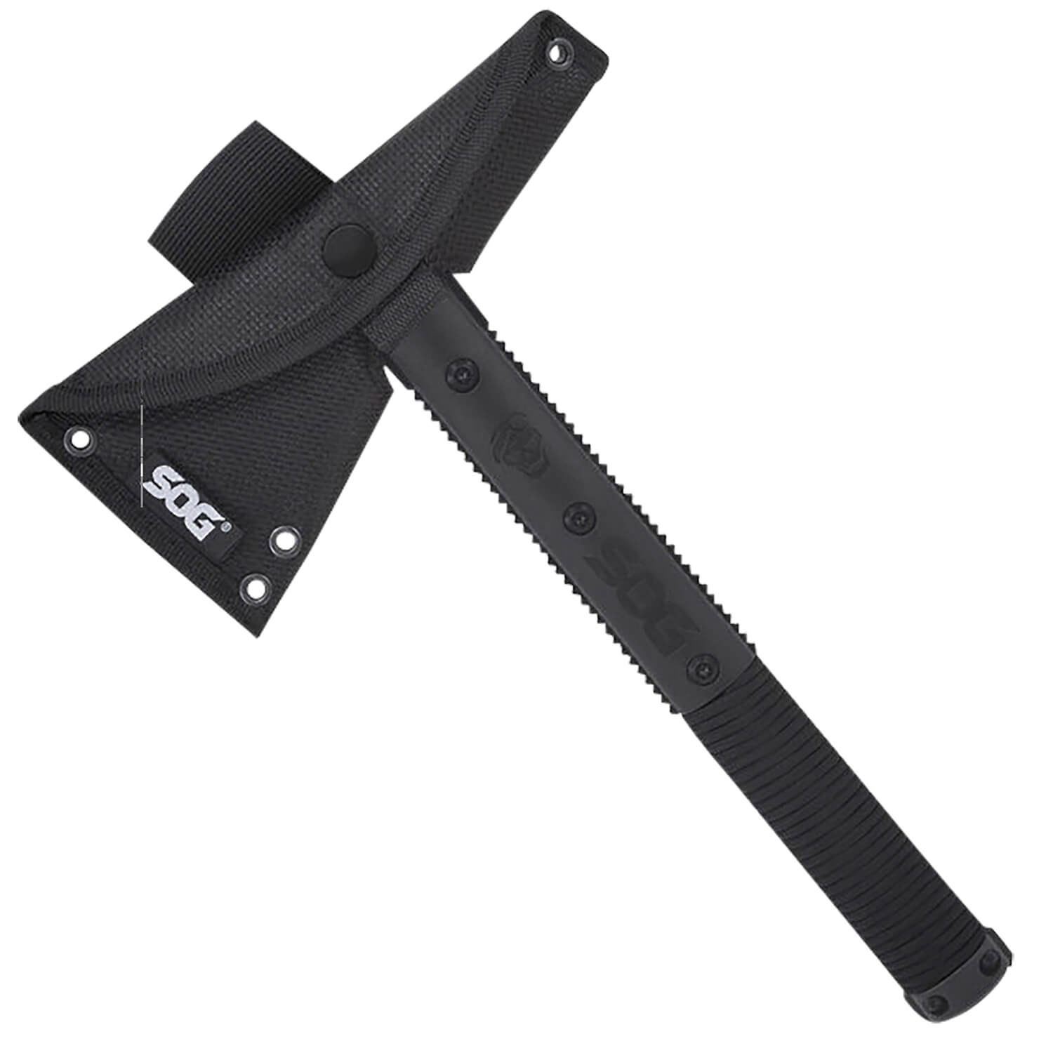 S.O.G SOGSK1001CP Survival Hawk 3" Blade 2Cr13MoV SS Blade Black w/Reflective Paracord GRN Handle 12.10" Long Tomahawk - Image 3