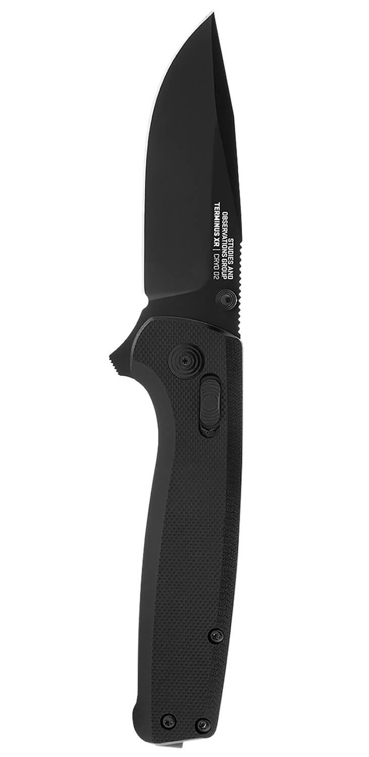 S.O.G SOGTM1027CP Terminus XR 2.95" Folding Clip Point Plain Black TiNi D2 Steel Blade Black G10 Handle Includes Pocket Clip - Image 2