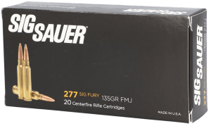 Sig Sauer E277SFB13520 Elite Ball 277 Sig Fury 135 gr Full Metal Jacket 20rd Box