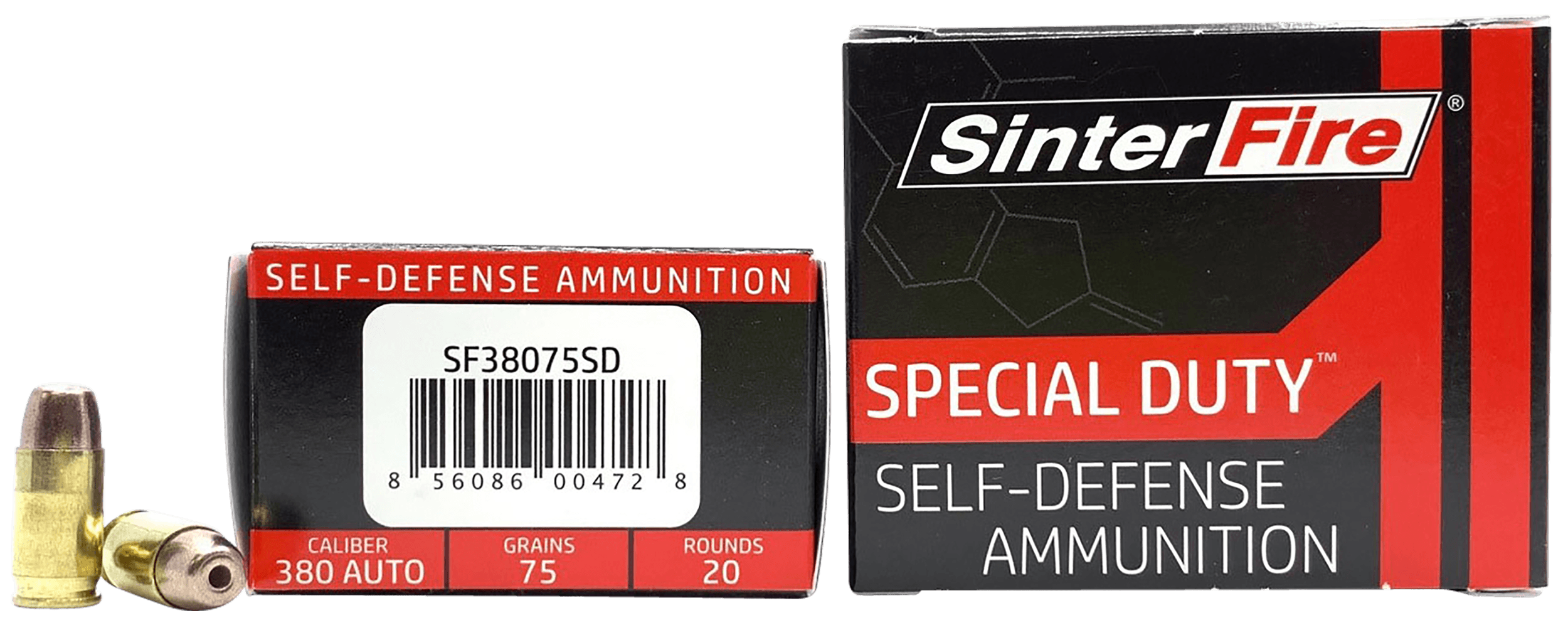 SinterFire Inc SF38075SD Special Duty (SD) 380 ACP 75 gr Lead Free Frangible Hollow Point 20rd Box