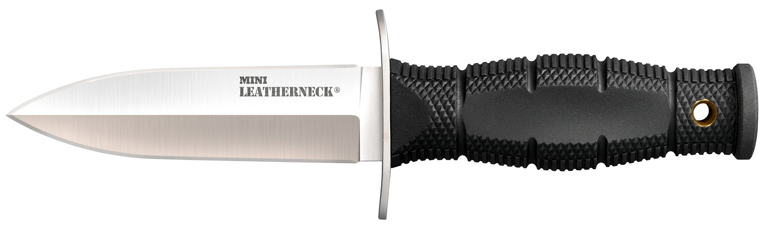 Cold Steel CS39LSAC Leatherneck Double Edge Mini 3.50" Fixed Plain 8Cr13MoV SS Blade/3.25" Black Deep Checkered w/Double Quillon Guard Kray-Ex Handle Includes Sheath