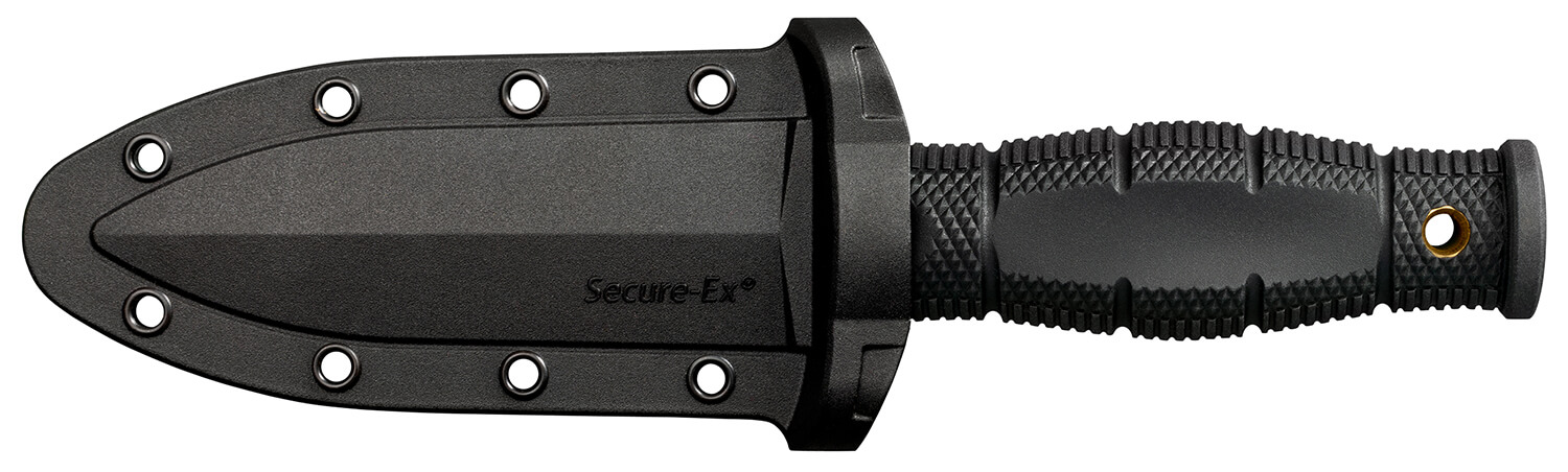 Cold Steel CS39LSAC Leatherneck Double Edge Mini 3.50" Fixed Plain 8Cr13MoV SS Blade/3.25" Black Deep Checkered w/Double Quillon Guard Kray-Ex Handle Includes Sheath - Image 2