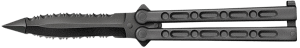 Cold Steel CS92EAA FGX Balisong 5" Folding Part Serrated Black Griv-Ex Blade & Handle