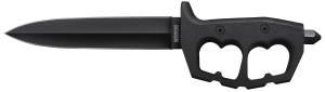 Cold Steel CS80NTP Chaos Double Edge 7.50" Fixed Plain Black SK-5 High Carbon Blade/Black w/ "D" Ring Guards Aluminum Handle