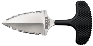Cold Steel CS43XLSS Urban Edge 2.50" Fixed Serrated Stone Washed Japanese AUS-8A SS Blade/Black Textured Kray-Ex Handle