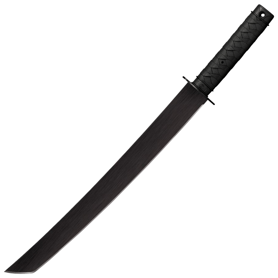 Cold Steel CS97TKLZ Tactical Wakizashi 18" Black Matte Baked-On Anti Rust 1055 Carbon Steel Blade/ Black Polypropylene Handle 25" Long Includes Sheath