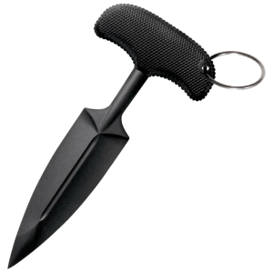 Cold Steel CS92FPA FGX Push Blade I 3.50" Fixed Plain Black Textured Griv-Ex w/Overmold Kray-Ex Handle