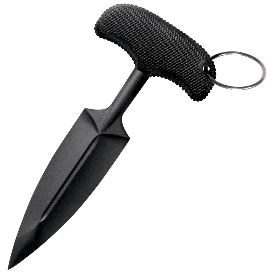 Cold Steel CS92FPA FGX Push Blade I 3.50" Fixed Plain Black Textured Griv-Ex w/Overmold Kray-Ex Handle