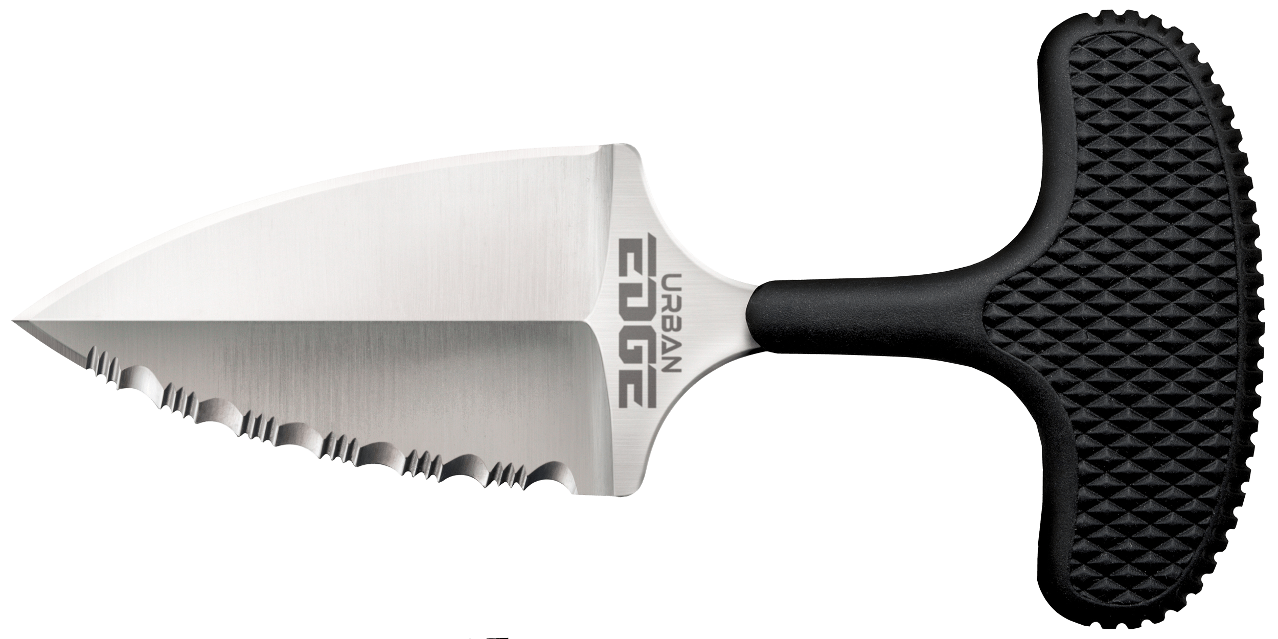 Cold Steel CS43XLS Urban Edge 2.50" Fixed Part Serrated Stone Washed Japanese AUS-8A SS Blade/Black Textured Kray-Ex Handle