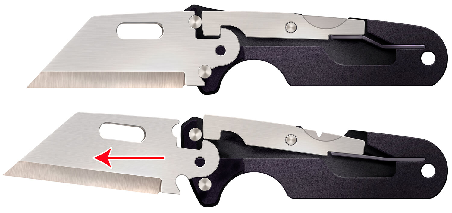 Cold Steel CS40AL Click-N-Cut Hunter 2.50" Fixed Bowie/Gut Hook/Plain/Serrated Satin 420J2 SS Blade/Orange ABS Handle - Image 2