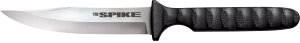 Cold Steel CS53NBS Spike 4" Fixed Bowie Plain 4116 Stainless Steel Blade/Black Scalloped Griv-Ex Handle Includes Sheath
