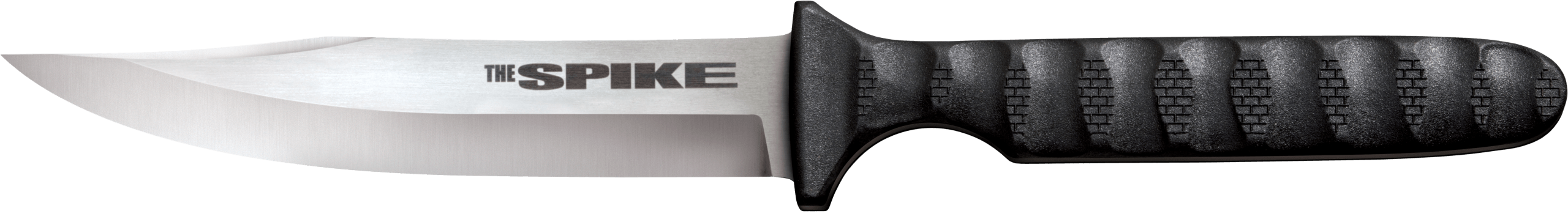 Cold Steel CS53NBS Spike 4" Fixed Bowie Plain 4116 Stainless Steel Blade/Black Scalloped Griv-Ex Handle Includes Sheath