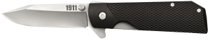 Cold Steel CS20NPJAAZ 1911 3" Folding Clip Point Plain 4034 SS Blade Black Textured Griv-Ex Handle Includes Pocket Clip
