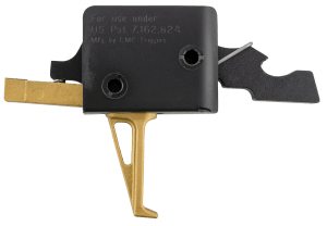 CMC Triggers 91503GF Drop-In Gold Finger Single-Stage Flat Trigger with 3-3.50 lbs Draw Weight & Gold Finish for AR-15 AR-10 Ambidextrous