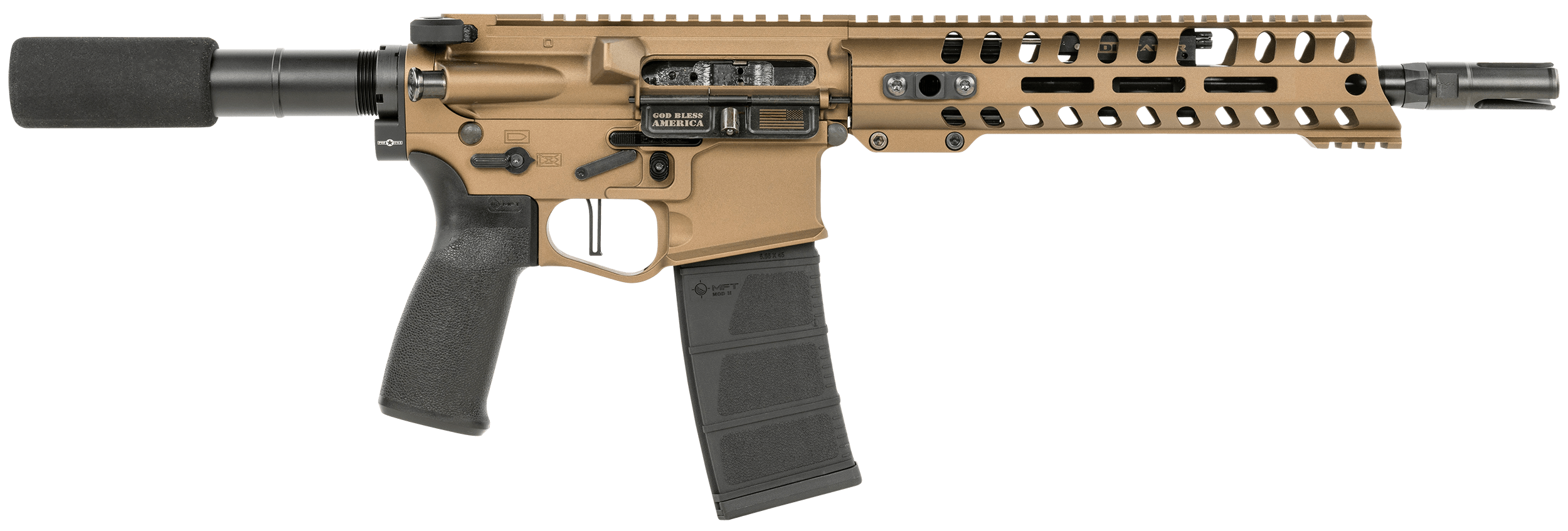 Patriot Ordnance Factory 01797 Renegade + Direct Impingement 300 Blackout 30+1 10.50" Black Nitride Aluminum Barrel 9" M-LOK Handguards Burnt Bronze Aluminum Buffer Tube Black Polymer Grips