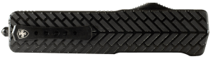 Templar Knife LAHBG52 Premium Lightweight Large 3.50" OTF Tanto Part Serrated Black Oxide Stonewashed Powdered D2 Steel Blade/5.25" Black Herringbone Anodized Aluminum Handle
