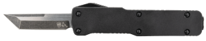 Templar Knife CABR221 Premium Lightweight Micro 1.85" OTF Tanto Plain Black Oxide Stonewashed Powdered D2 Steel Blade/3.50" Black Rubber/Aluminum Handle Features California Legal