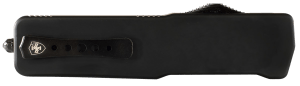 Templar Knife MZBR121 Premium Weighted Slim 3.16" OTF Dagger Plain Black Oxide Stonewashed Powdered D2 Steel Blade/4.93" Black Rubber/Aluminum Zinc Alloy Handle