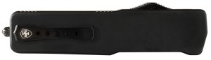 Templar Knife SZBR321 Premium Weighted Small 3" OTF Drop Point Plain Black Oxide Stonewashed Powdered D2 Steel Blade/4.50" Black Rubber/Aluminum Zinc Alloy Handle