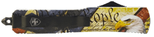 Templar Knife MZEG321 Premium Weighted Slim 3.16" OTF Drop Point Plain Black Oxide Stonewashed Powdered D2 Steel Blade/4.93" Eagle w/"We The People" Aluminum Zinc Alloy Handle
