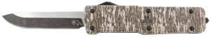 Templar Knife LZMOB321 Premium Weighted Large 3.55" OTF Drop Point Plain Black Oxide Stonewashed Powdered D2 Steel Blade/5.25" Mossy Oak Bottomland Aluminum Zinc Alloy Handle