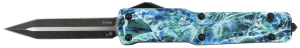 Templar Knife MZMOS121 Premium Weighted Slim 3.16" OTF Dagger Plain Black Oxide Stonewashed Powdered D2 Steel Blade/4.93" Mossy Oak Seafoam Aluminum Zinc Alloy Handle
