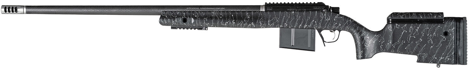 Christensen Arms 800400300 BA Tactical Long Range 338 Lapua Mag 3+1 27" Carbon Fiber Barrel Black Nitride Finish Black with Gray Webbing Stock - Image 2