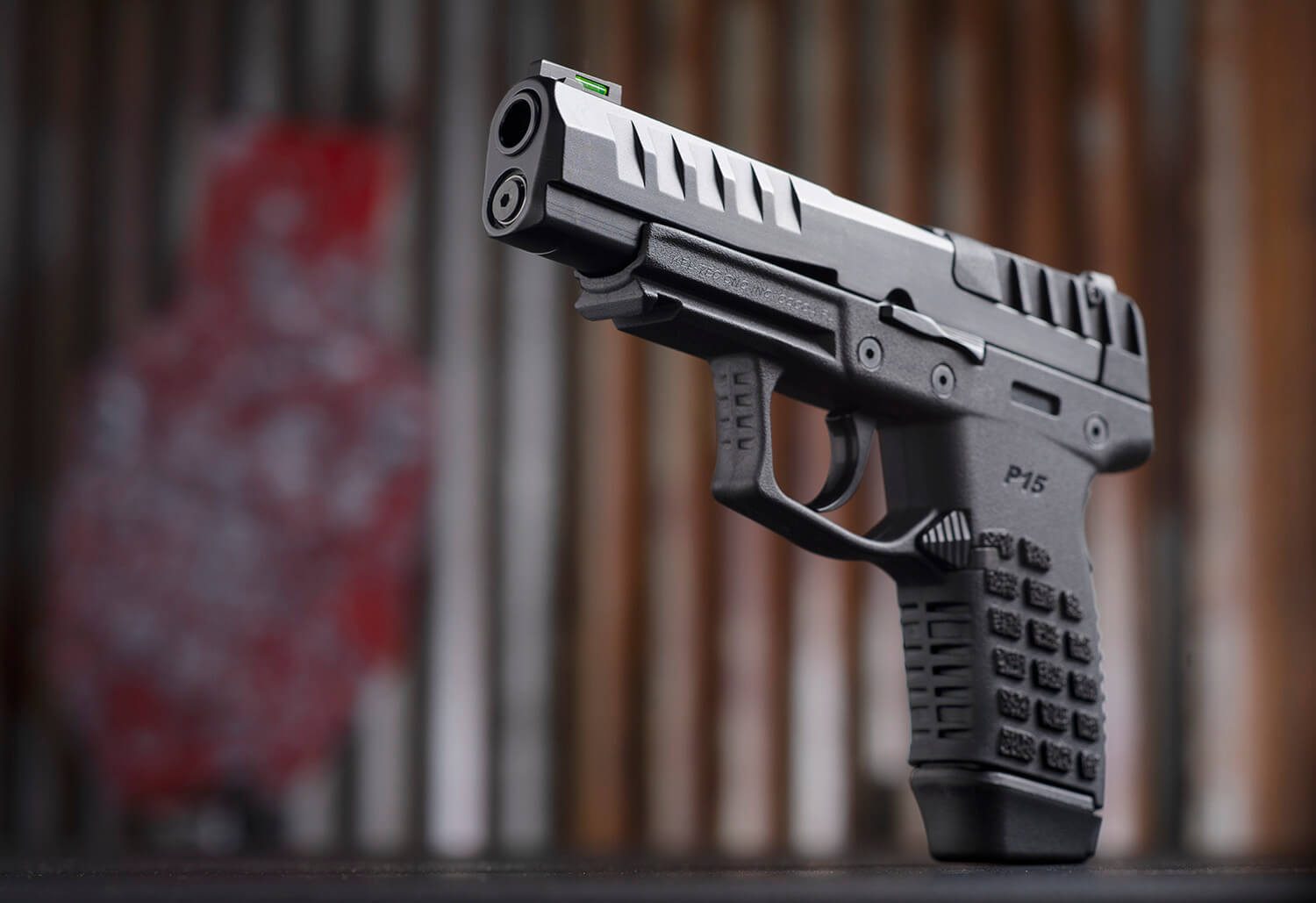 Kel-Tec P15BLK P15 9mm Luger 15+1 4" Black Steel Barrel Black Nitride Serrated Steel Slide Black Polymer Frame w/Picatinny Rail Black Stippled Grip Ambidextrous - Image 3