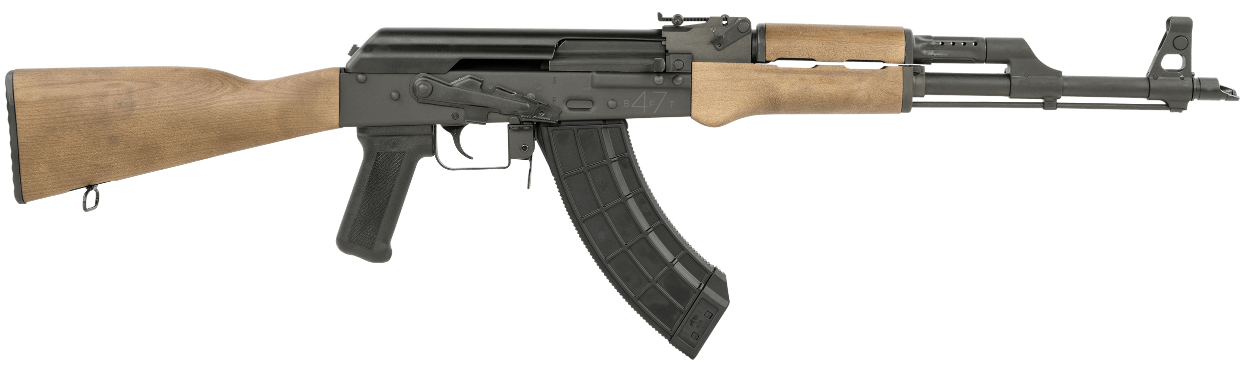 Century Arms RI4577N BFT47 7.62x39mm 30+1 16.50" Chrome Moly Steel Barrel w/Slant Compensator Black Phosphate Finished Receiver Kona Brown Wood Stock Black Polymer Grip