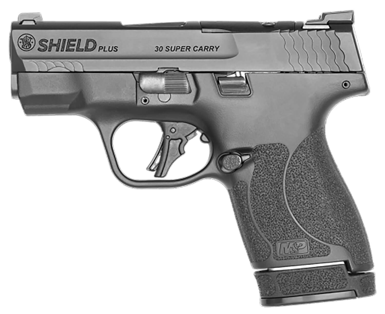 Smith & Wesson 13474 M&P Shield Plus Micro-Compact Frame 30 Super Carry 13+1/16+1 3.10" Black Armornite Stainless Steel Barrel & Optic Ready/Serrated Slide Matte Black Polymer Frame Black Textured Polymer Grip No Safety - Image 2