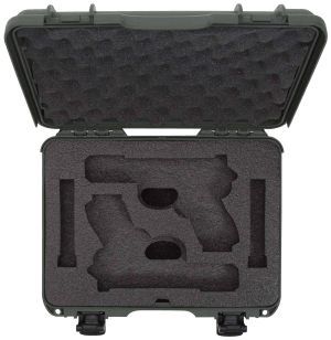 Nanuk 910GLOCK6 910 Glock Compatible 2 Up Pistol Case Olive Polymer with Latches Closed-Cell Foam Padding & Airline Approved 13.20" L x 9.20" W x 4.10" H Interior Dimensions