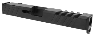TacFire  Replacement Slide  9mm Luger Graphite Black Cerakote Stainless Steel with Optics Cut & Slide Ports for Glock 17 Gen3