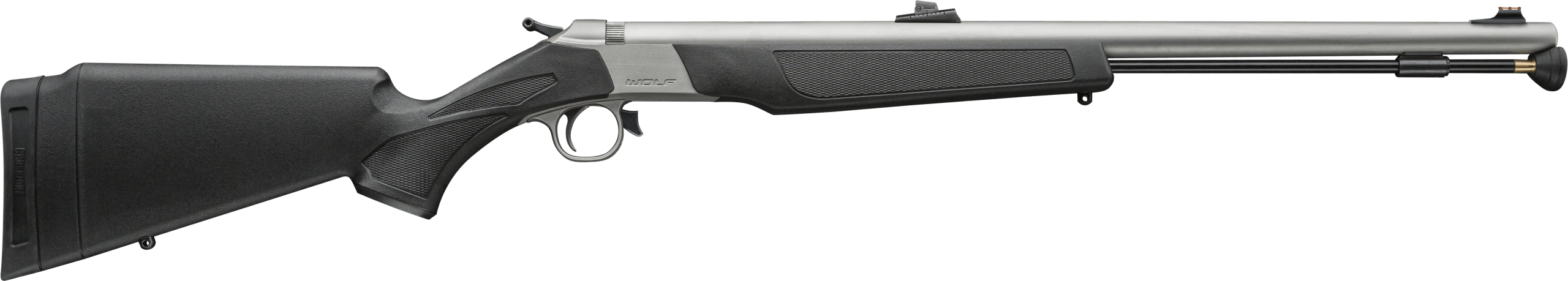 CVA PR2117S Wolf V2 50 Cal 209 Primer 24" Matte Stainless Barrel/Rec Black Synthetic Stock Fiber Optic Sights