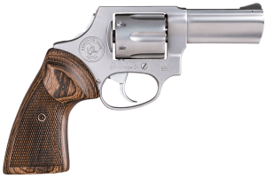 Taurus 2856EX39CH 856 Executive Grade 38 Special +P Caliber with 3" Barrel 6rd Capacity Cylinder Overall Polished Satin Stainless Steel Finish & Altamont Wood Grip