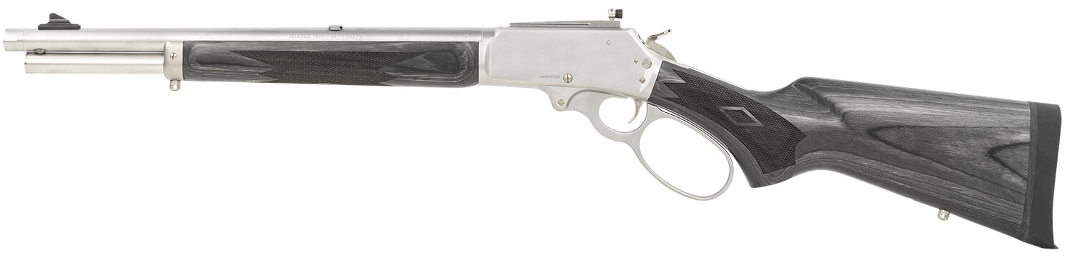 Marlin 70450 1895 Trapper Full Size 45-70 Gov 5+1 16.10" Polished Stainless Steel Threaded Barrel Polished Stainless Stainless Steel Receiver Fixed Black Laminate Stock - Image 2