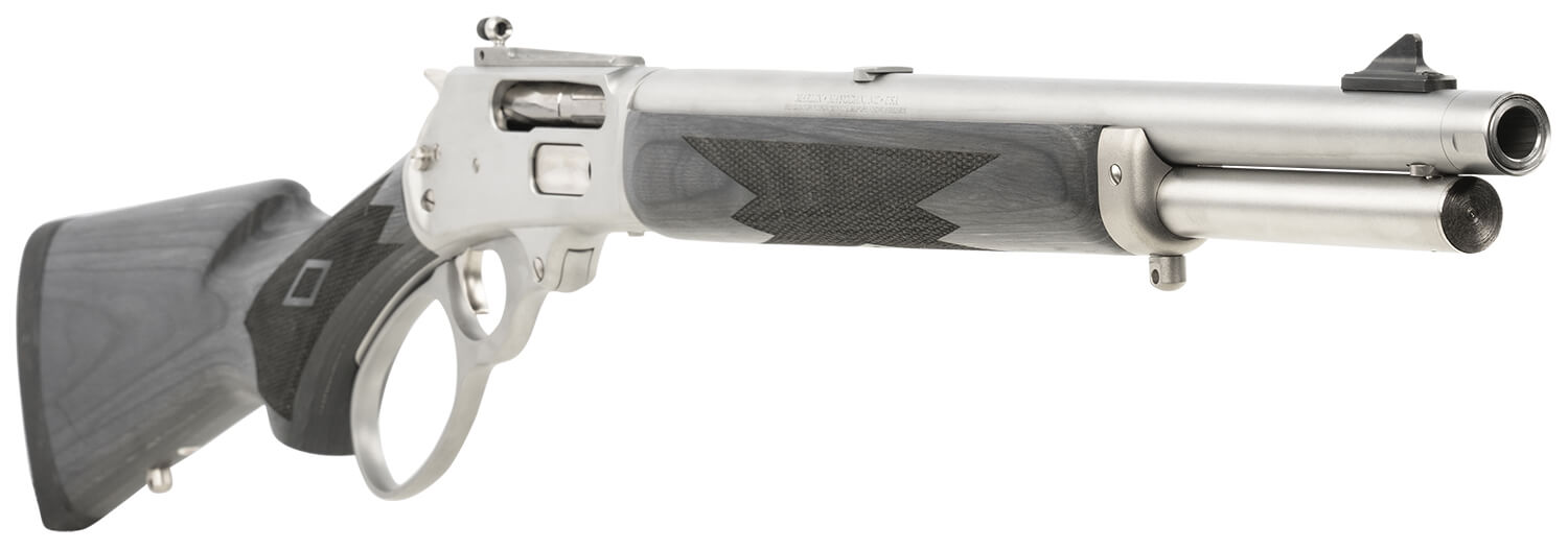 Marlin 70450 1895 Trapper Full Size 45-70 Gov 5+1 16.10" Polished Stainless Steel Threaded Barrel Polished Stainless Stainless Steel Receiver Fixed Black Laminate Stock - Image 3