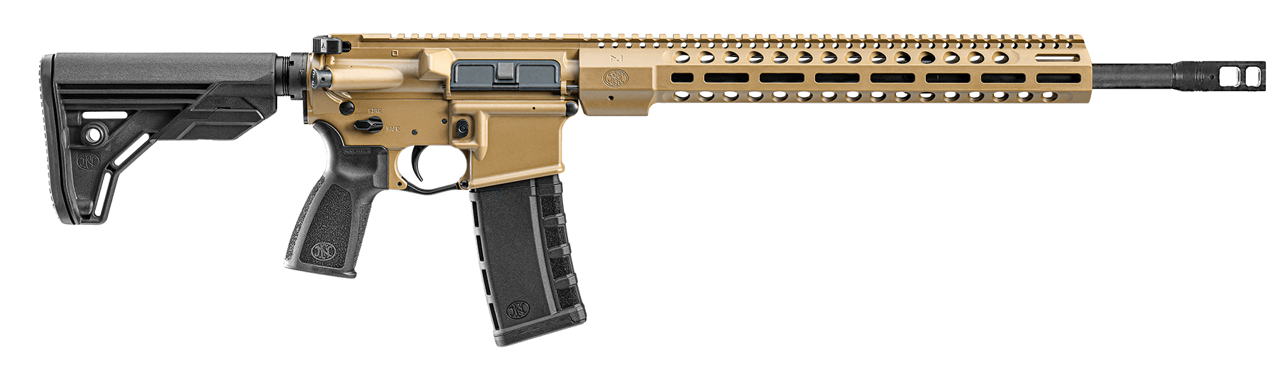 FN 36100676 FN 15 DMR3 5.56x45mm NATO 18" Barrel 30+1 FDE Cerakote Receiver Black OEM Stock & Grip Optic Ready