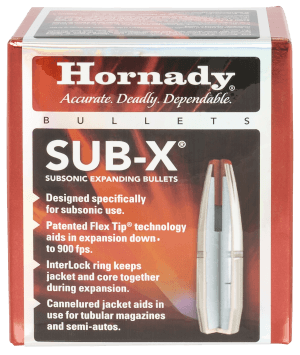 Hornady 30718 Sub-X  30 Cal 308 Cal 175 gr Subsonic eXpanding 100rd Box/ 15 Case