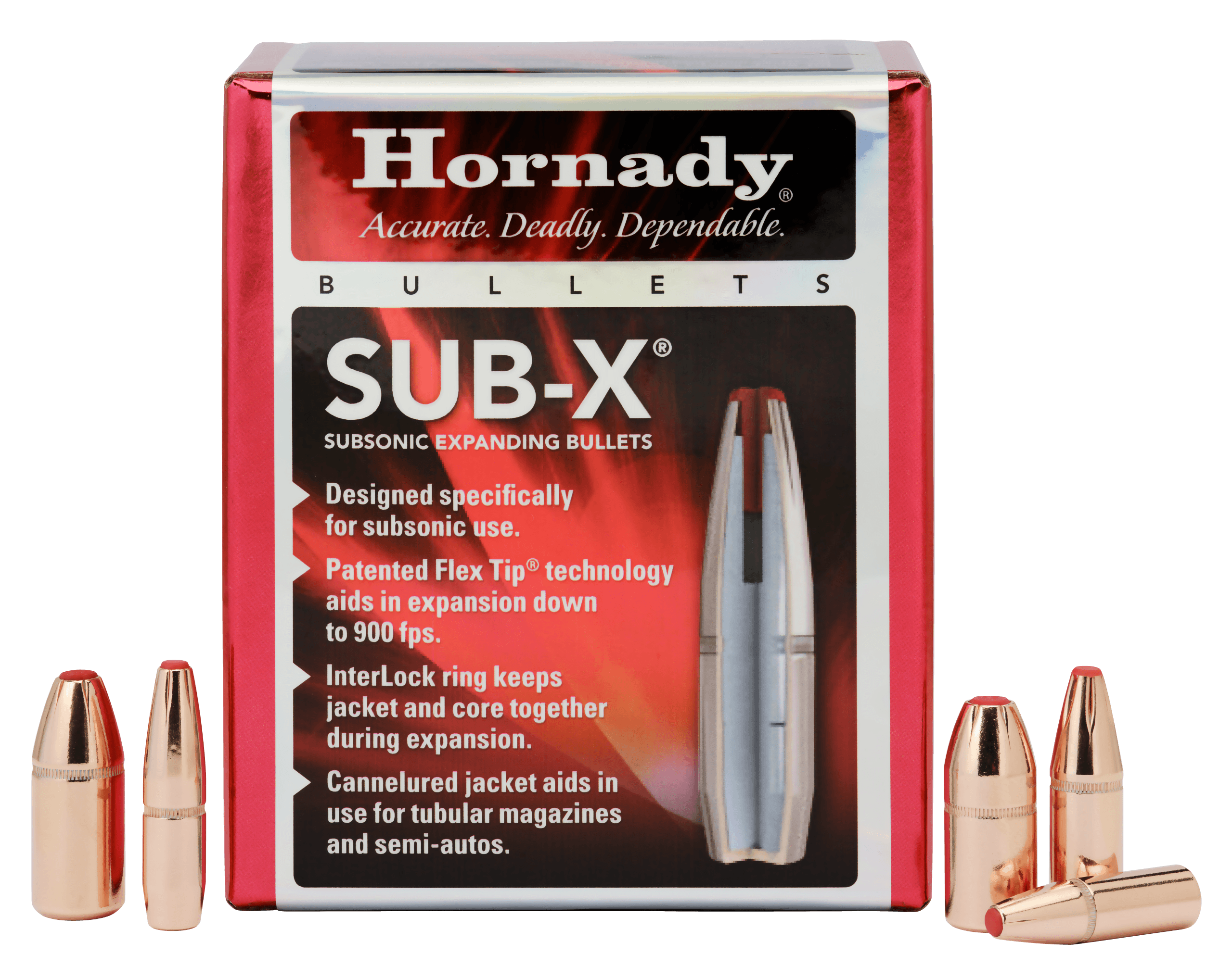 Hornady 3503 Sub-X 35 Cal 250 gr Subsonic eXpanding 100rd Box/ 15 Case