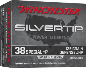 Winchester Ammo W38PST Silvertip 38 Special +P 125 gr Silvertip Jacket Hollow Point 20rd Box