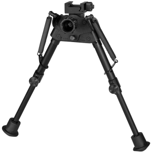 Harris Bipods SBR2P Swivel BR Picatinny 6-9" Black Steel/Aluminum Self Leveling Legs Rubber Feet