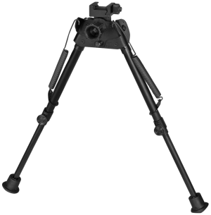 Harris Bipods SLP Swivel L Picatinny 9-13" Black Steel/Aluminum Rubber Feet