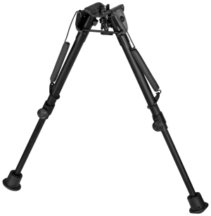 Harris Bipods 1A2L2 Non-Swivel L Swivel Stud 9-13" Black Steel/Aluminum Self Leveling Legs Rubber Feet (No Sling Stud Provision)