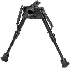 Harris Bipods SBRMMLOK Swivel BR M-LOK 6-9" Black Steel/Aluminum Notched Legs Rubber Feet