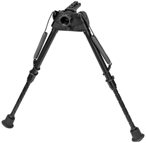 Harris Bipods SLMMLOK Swivel L M-LOK 9-13" Black Steel/Aluminum Notched Legs Rubber Feet