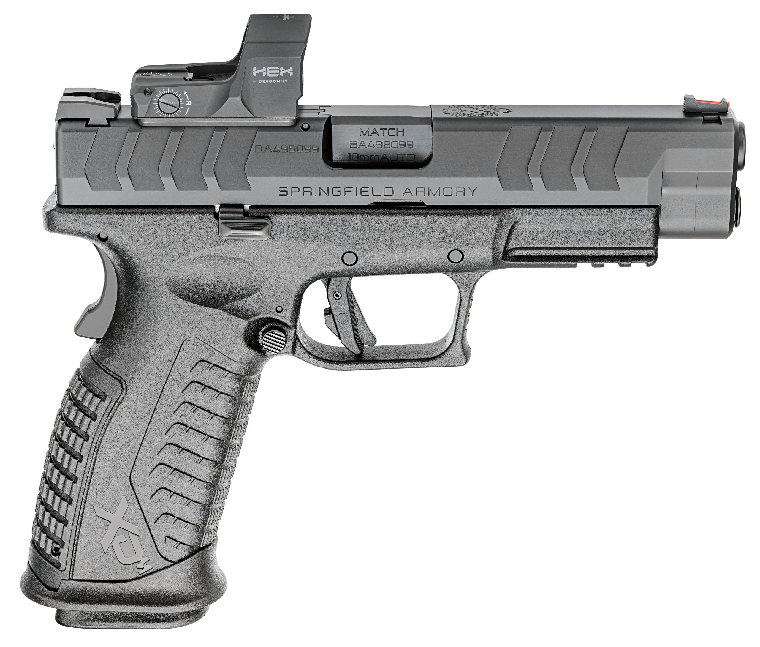 Springfield Armory XDME94510BHCOSPD XD-M Elite OSP 10mm Auto 16+1 4.50" Black Melonite Steel Barrel & Optic Ready/Serrated Slide Black Polymer Frame w/Picatinny Rail Black w/Interchangeable Backstrap Grip Hex Dragonfly Red Dot